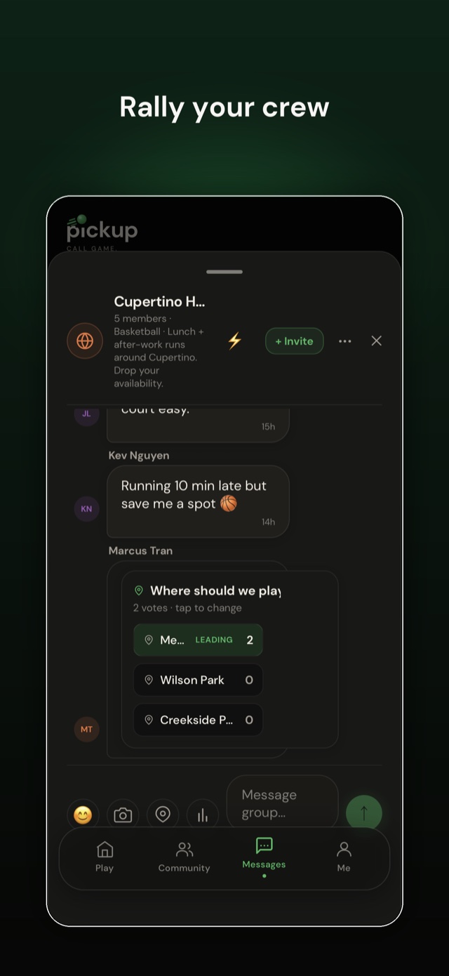 Rally your crew in a group chat with polls