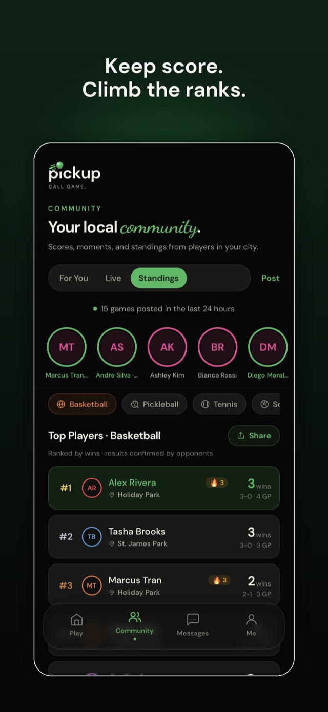 Keep score and climb the local leaderboard